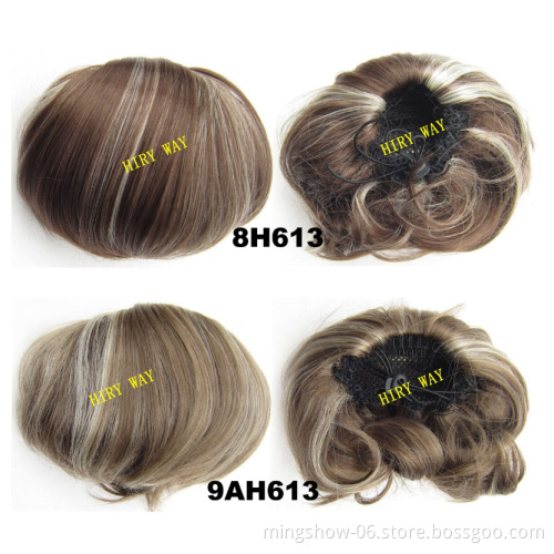 Synthetic Flexible Hair Buns Curly Scrunchy Chignon Elastic Messy Wavy Scrunchies Wrap Ponytail Extensions For Women